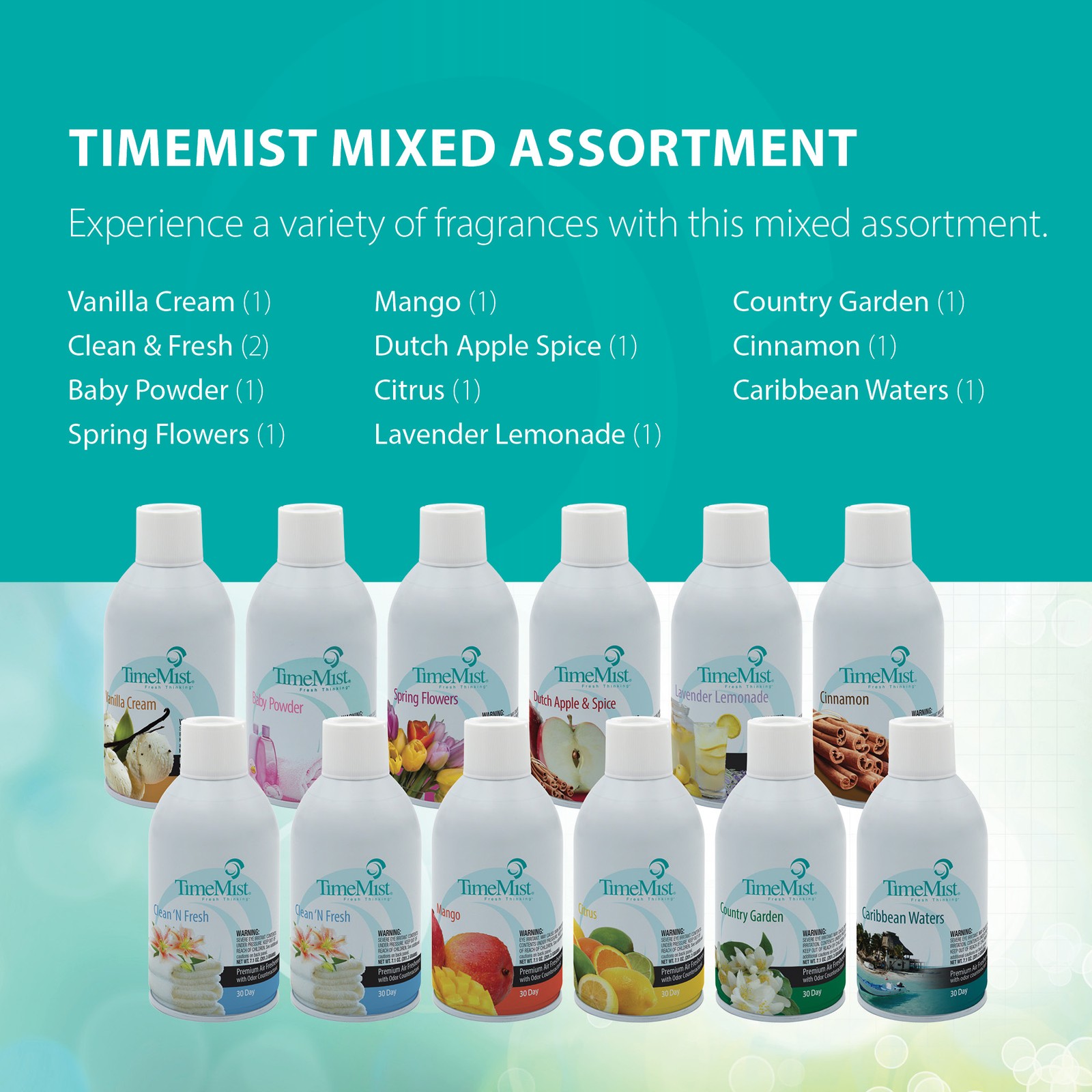 TimeMist Classic Metered Aerosol Fragrance Dispenser (Case of 6) + TimeMist Air