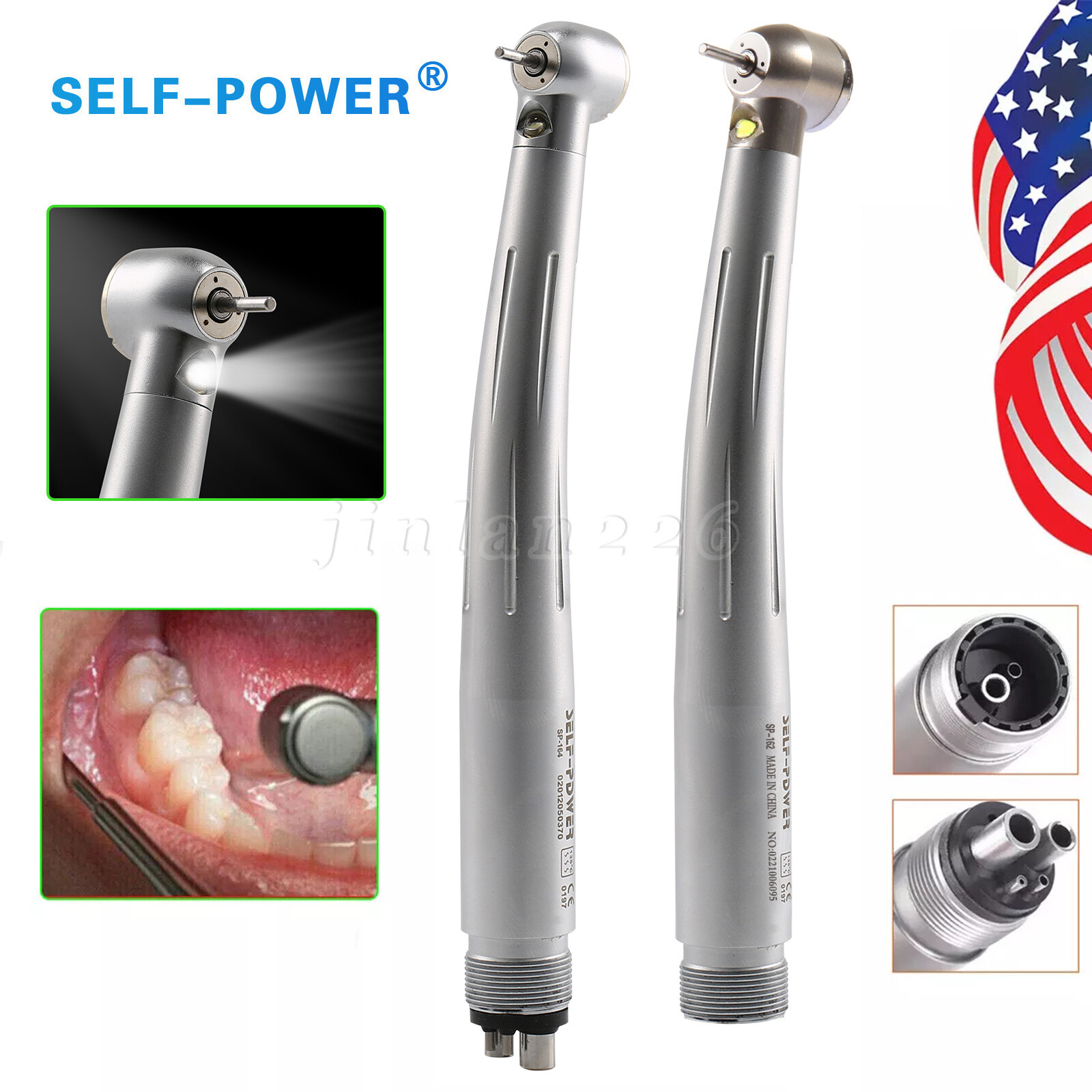 Factory Price Dental LED High Speed Handpiece 3 Water Spray 2 4 Hole Air Turbine