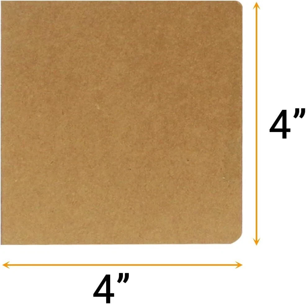 24 Pack Mini Kraft Paper Blank Notebook 4×4 Inch Unlined Journals Sketchbooks