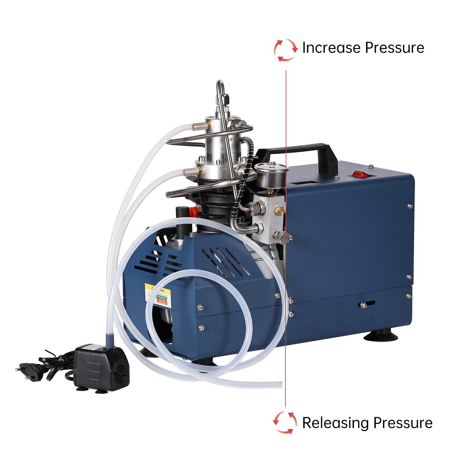 PCP Air Compressor 30Mpa/4500Psi Auto-Stop High Pressure Airgun Pump Diving Tank