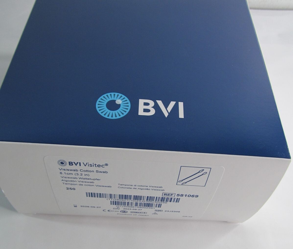 250-PACK BVI BEAVER-VISITEC 581069 VISISWAB STERILE MEDICAL COTTON SWABS 09/2028