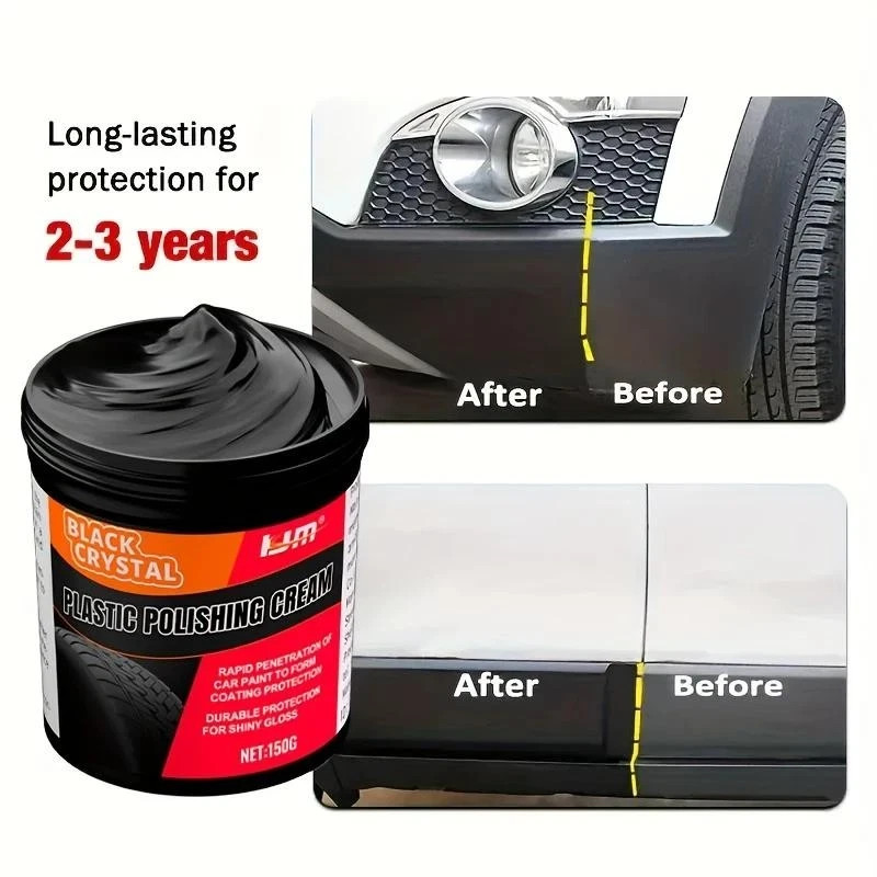 Plastic & Rubber Repair Paste Black Crystal Polish for Car Scratches, Tire 150g