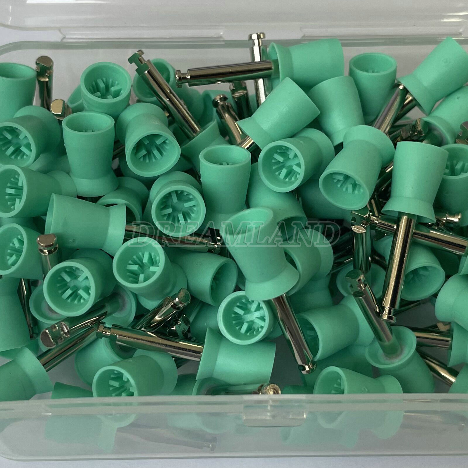 100 Dental Soft Prophy Cup Rubber Polish Brush Polishing Teeth Latch Type