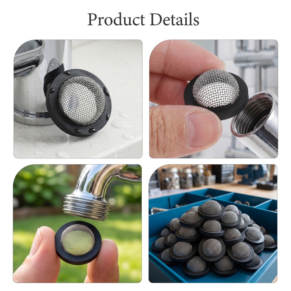 60 Pcs Household Hose Filters Water Gaskets Nozzle Replacement Garden Inlet