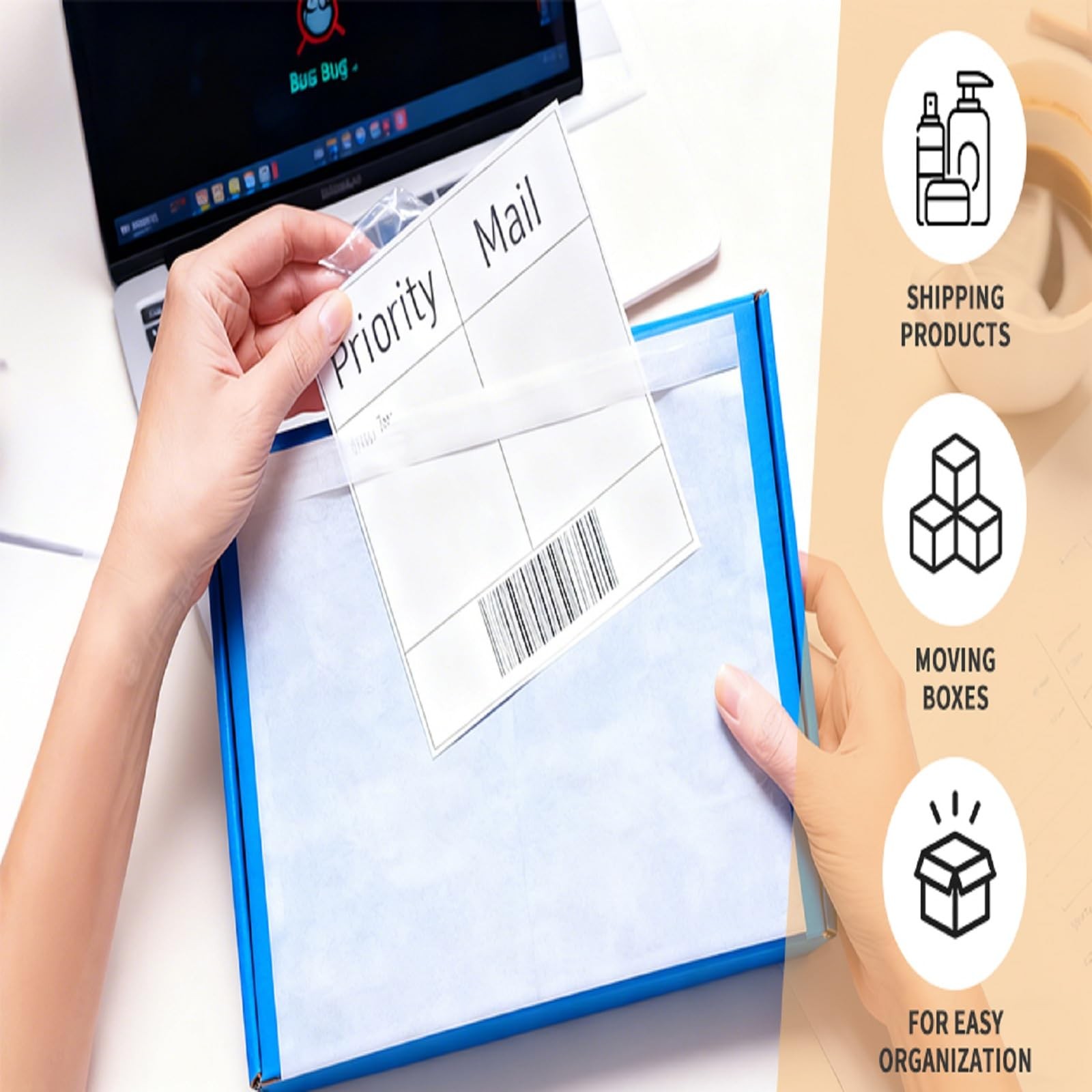 100 PCS 4.5×5.5 Inch Clear Shipping Label Sleeves Plastic Envelopes Pouches