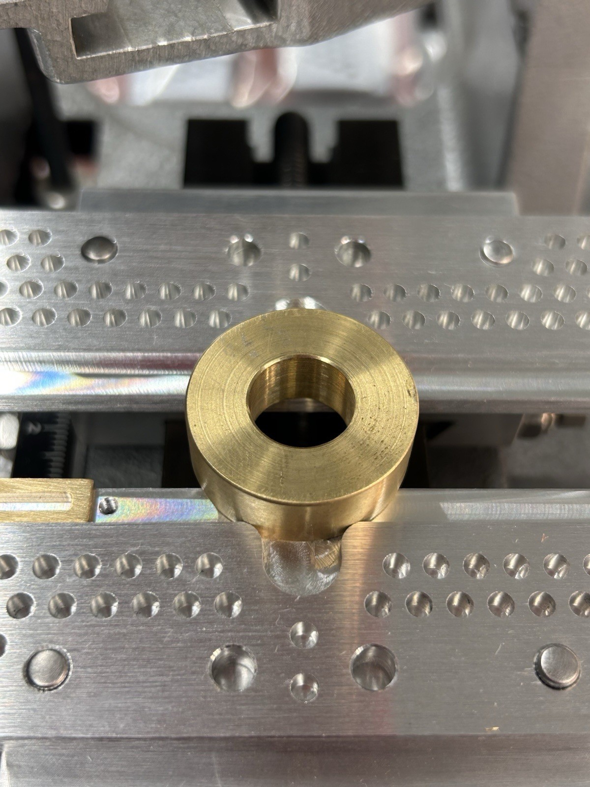 7.4” VISE JAWS FOR NEW HERMES ENGRAVING MACHINE WITH END STOP AND 224 PIN HOLES