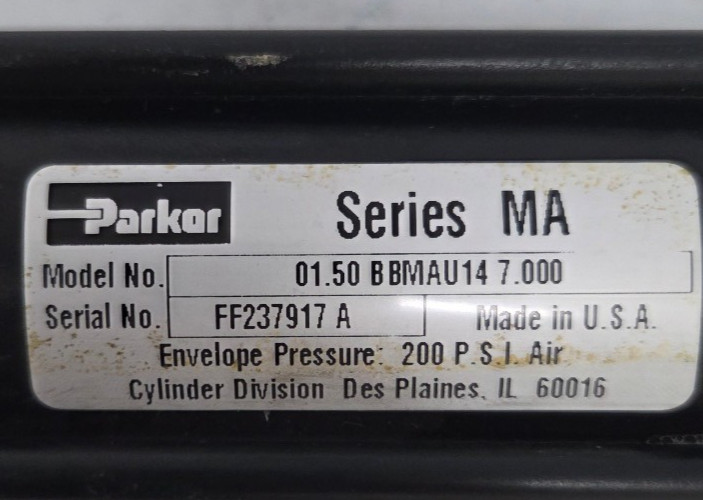 New Parker Series MA 01.50 B BMAU14 7.000, 1-1/2″ B, 7″ S, Pneum. Cyl., 200psi