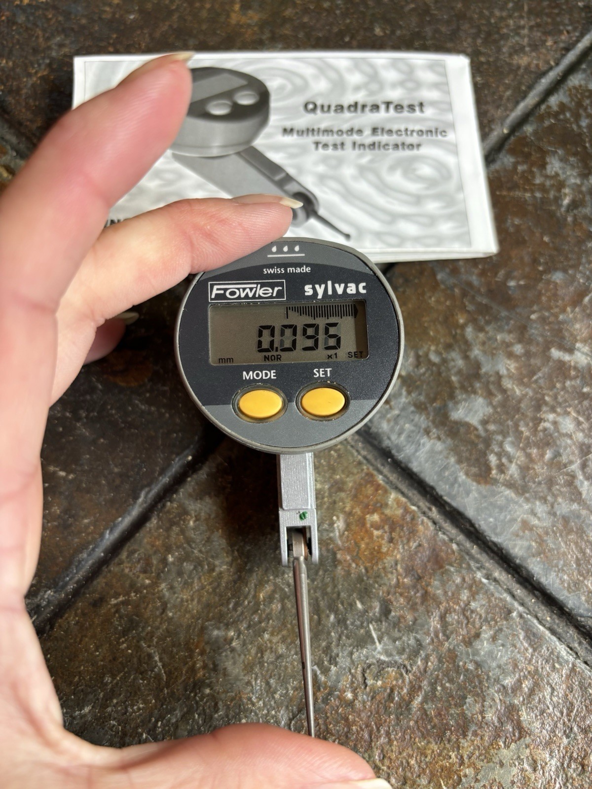 Fowler Sylvac Quadra Test Swiss Digital Test Indicator 0.040″/1mm 905.4322.11
