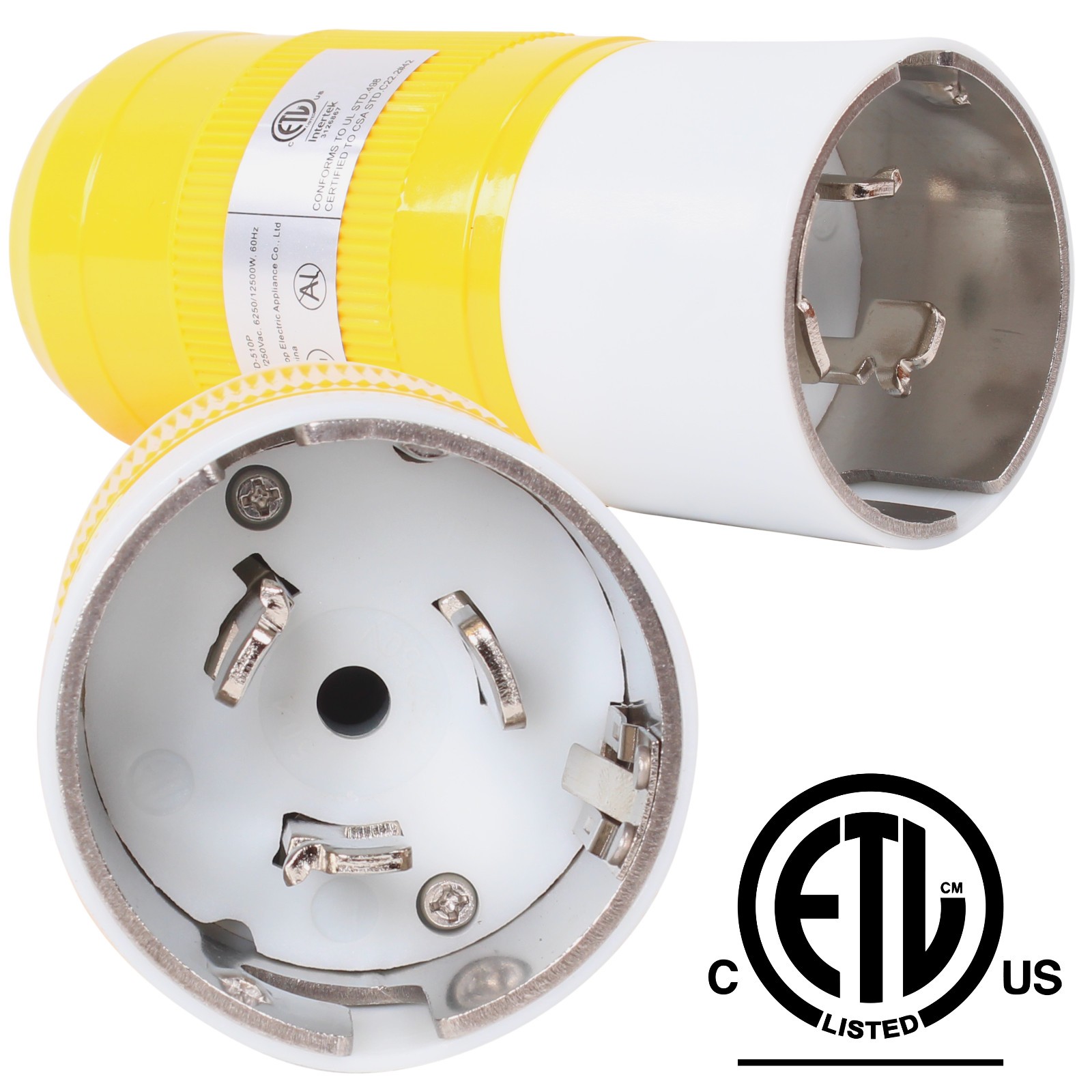 CS6364C + CS6365C Combo Set 50 Amp 125/250V 4-Prong Twist Lock Plug & Connector