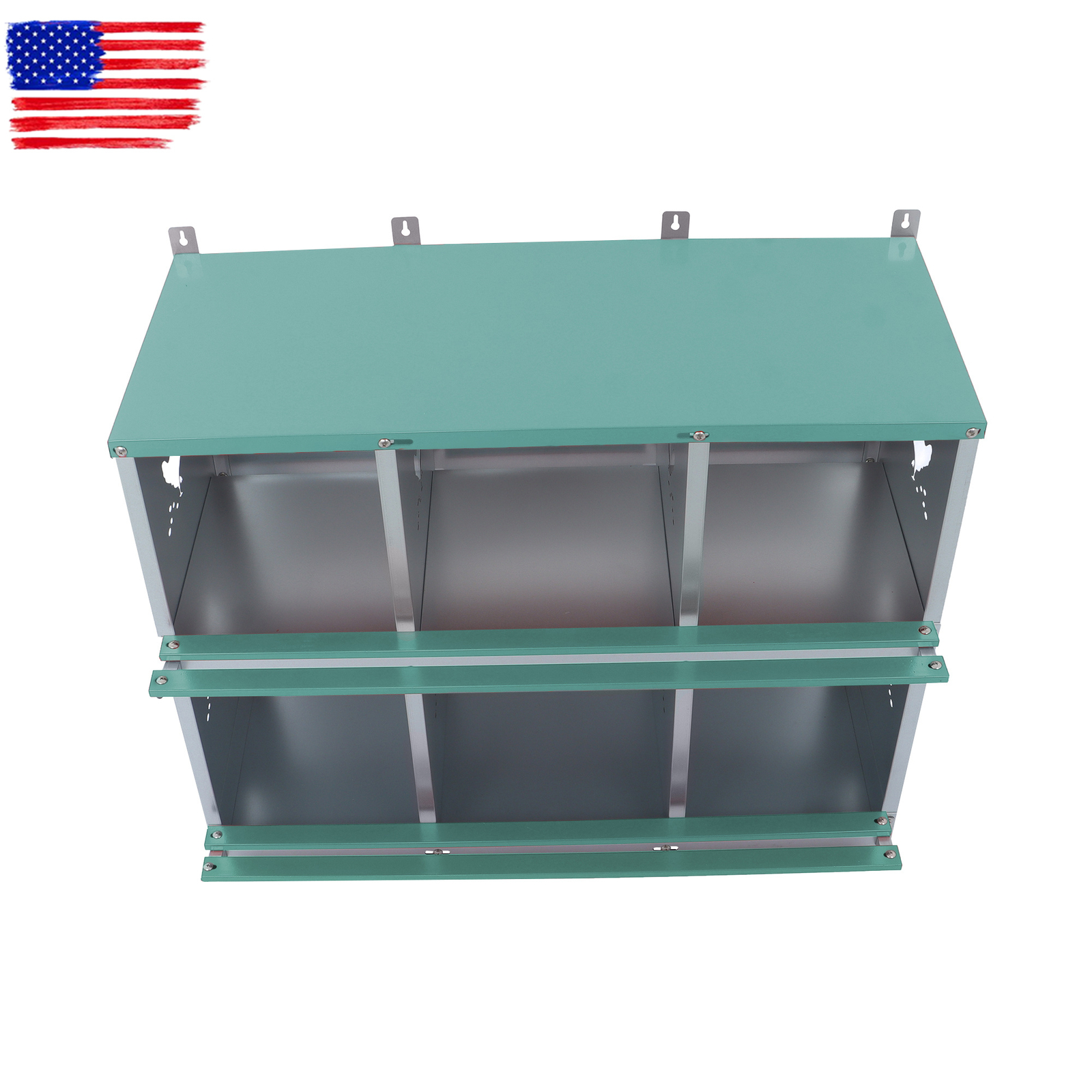 Chicken Nesting Boxes 6 Compartment Metal Poultry Nest Box Wall Mount For Hens