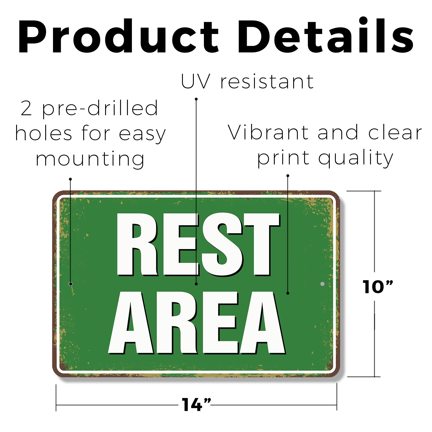 Rest Area Street Sign Stretch Nap Repeat Durable Perfect for Hallways Offices