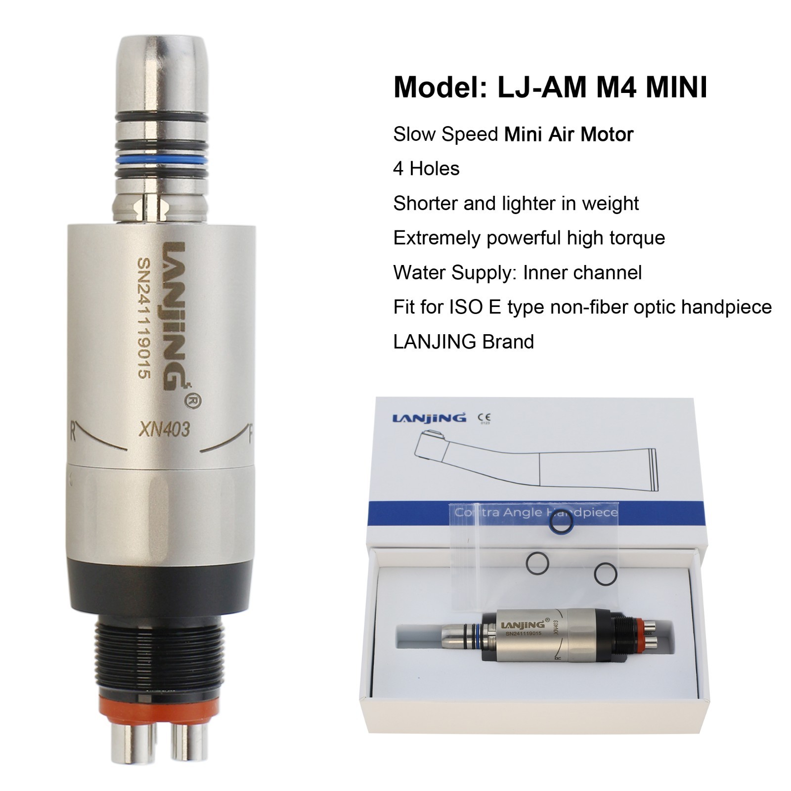Dental Prophy Hygiene Handpiece 4:1 1:1 Straight Nose Cone Air Motor 4 Hole RDH
