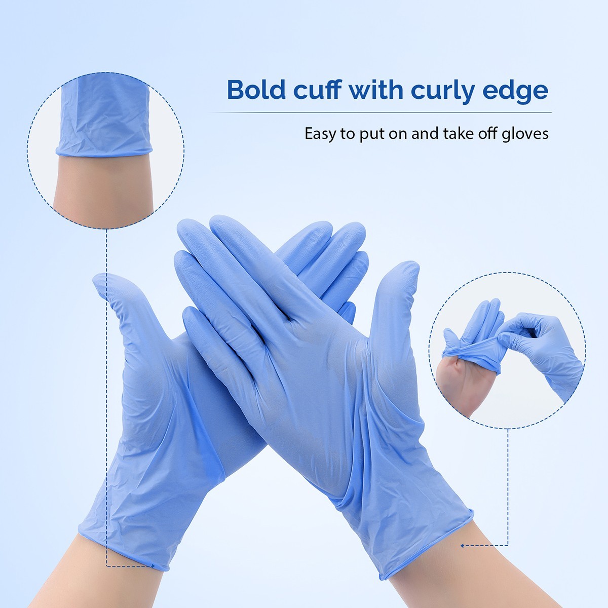 4 Mil Medical Grade Blue Nitrile Exam Latex Free Gloves S/M/L/XL