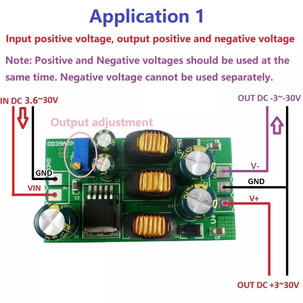 1/2x DC Positive Negative Dual Output Power Supply boost-Buck Converter Module