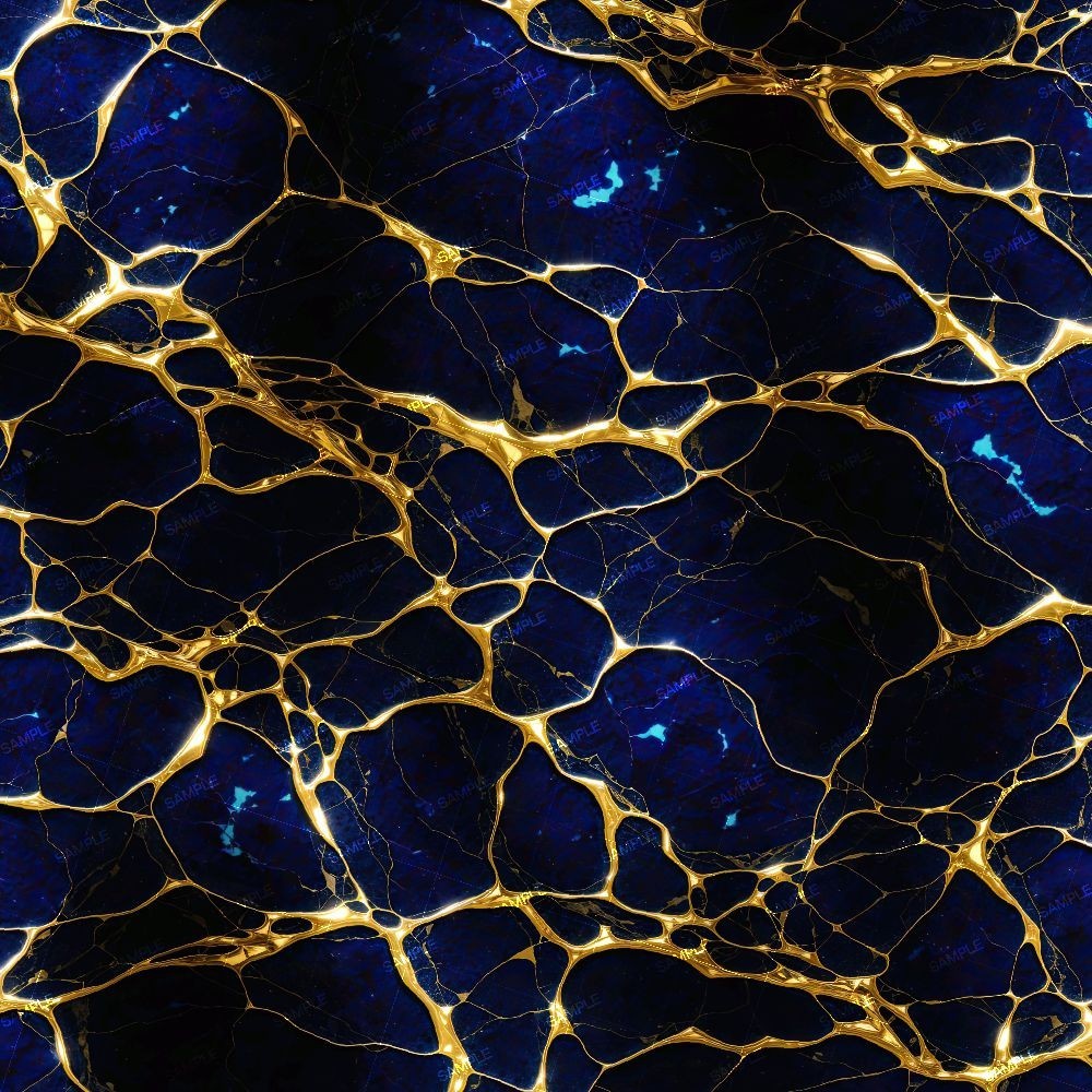 Azure Marble with Gold Veins 42 – 16″ x 48″ Hydrographic Film Hydro Dipping