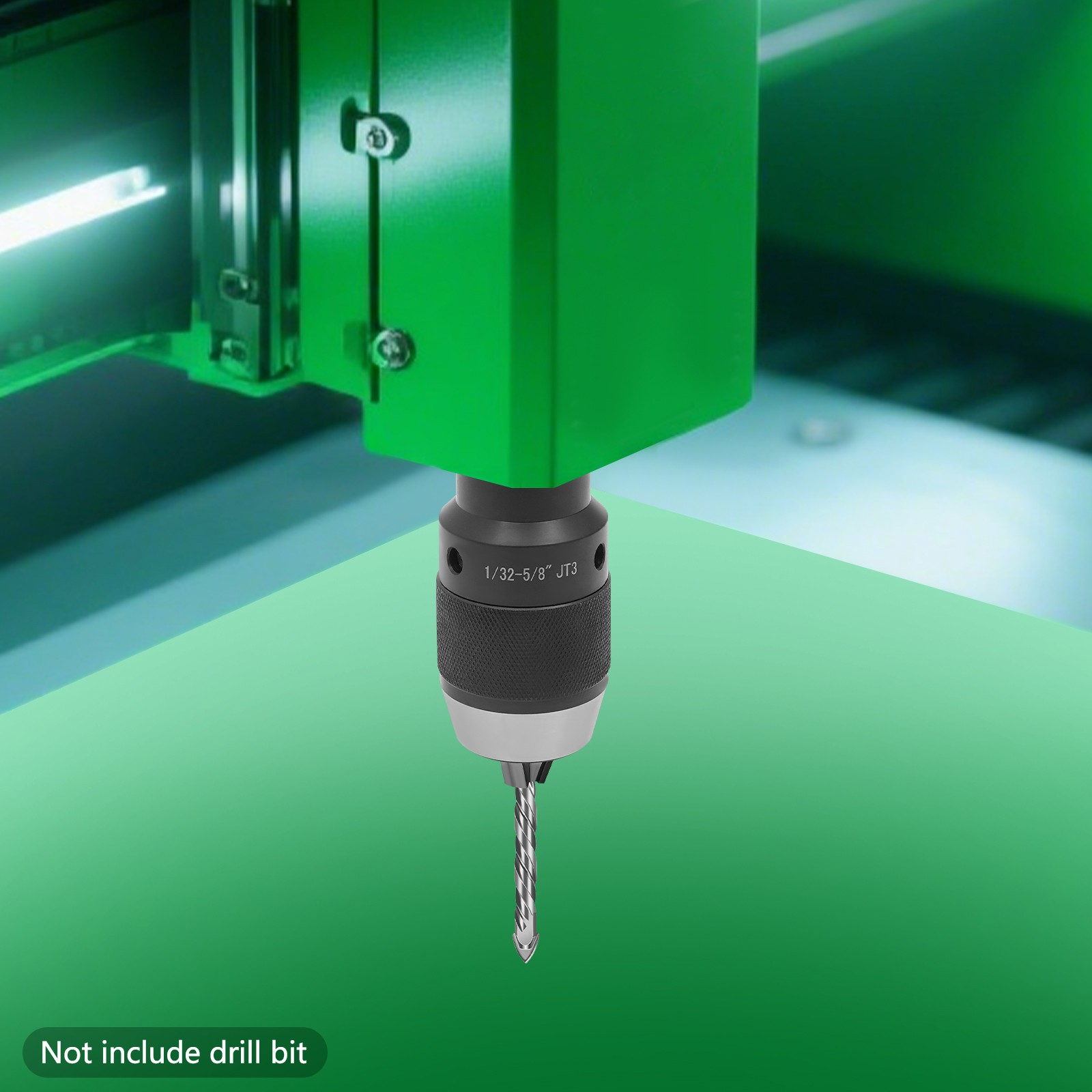 1/32 – 5/8 inches Self-tightening Drill Chuck Set with a Connecting Rod 0.004in