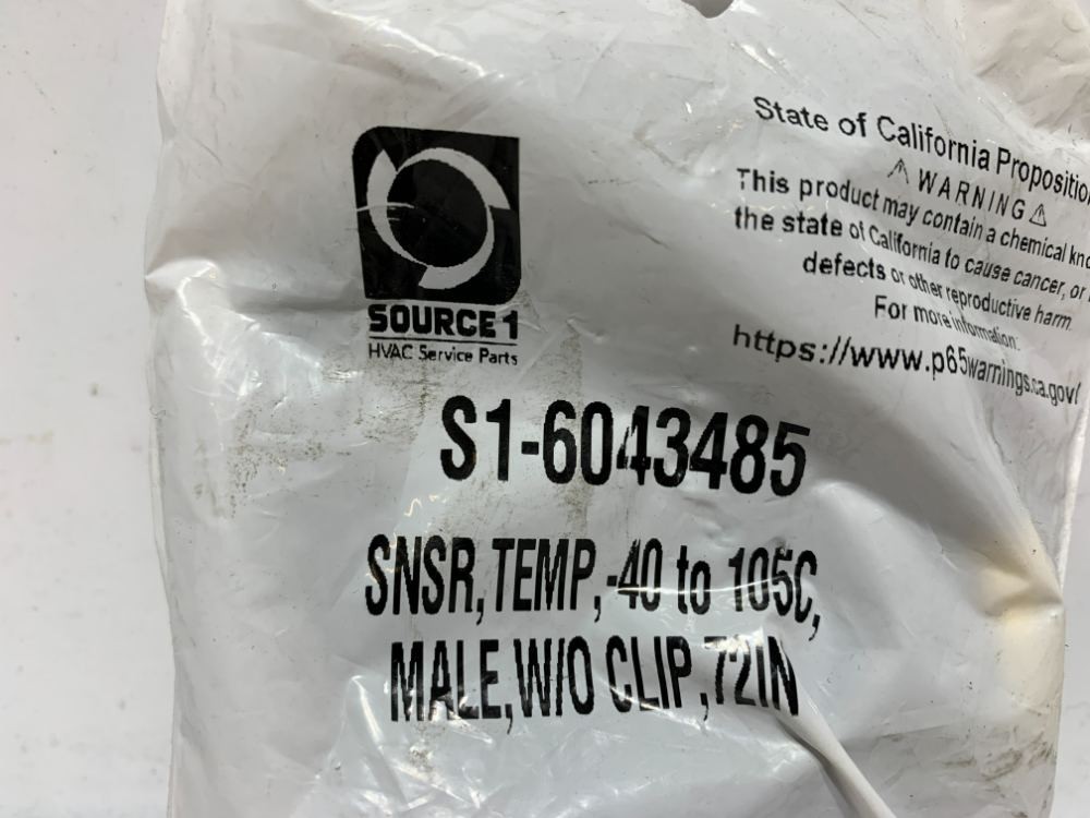Source 1 S1-6043485 Temperature Sensor -40 to 105C 72″ Lead