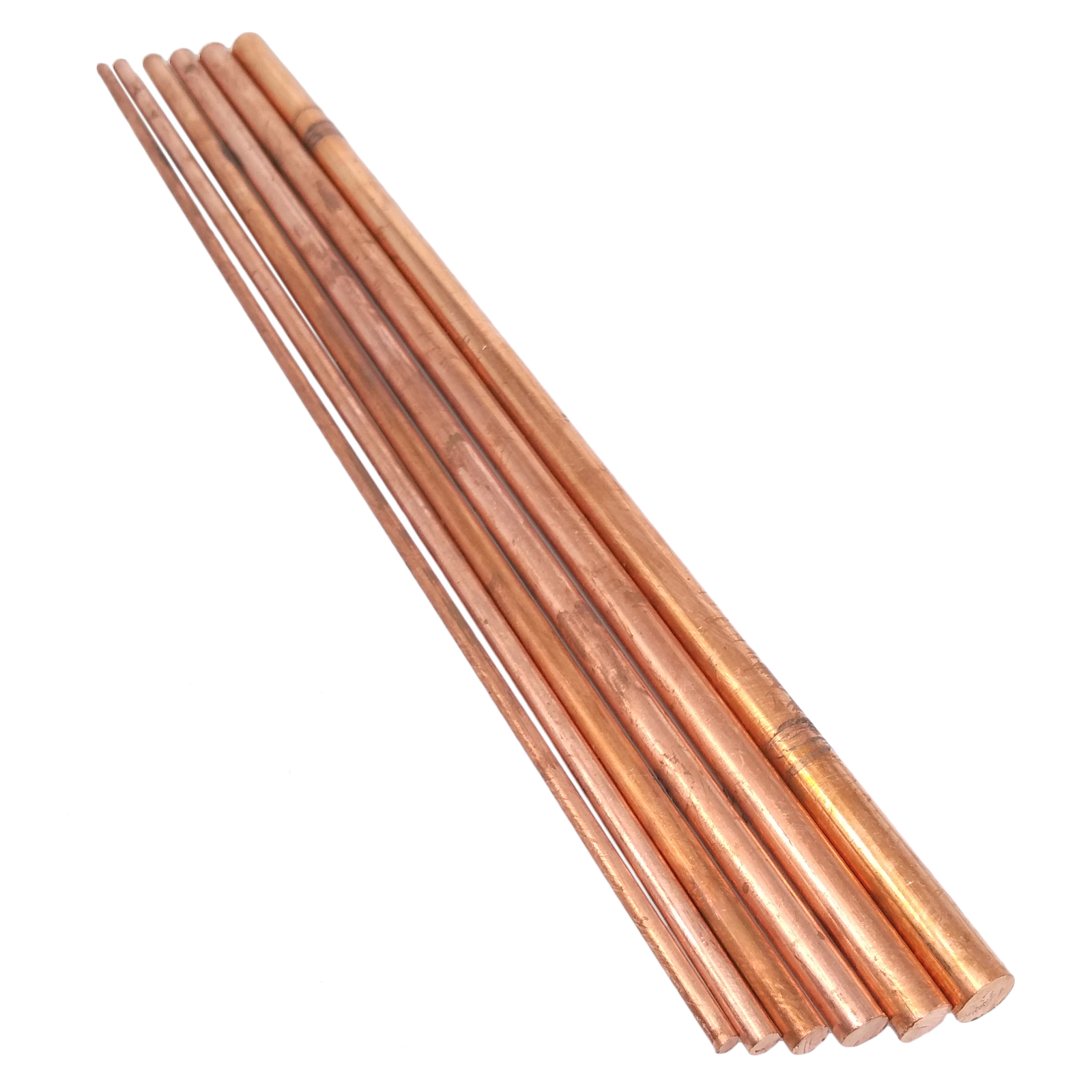 6pcs 3-8mm ±10% Dia. 250mm 99.9% Pure Copper T2 Cu Rods Cylinder Assortment Kit