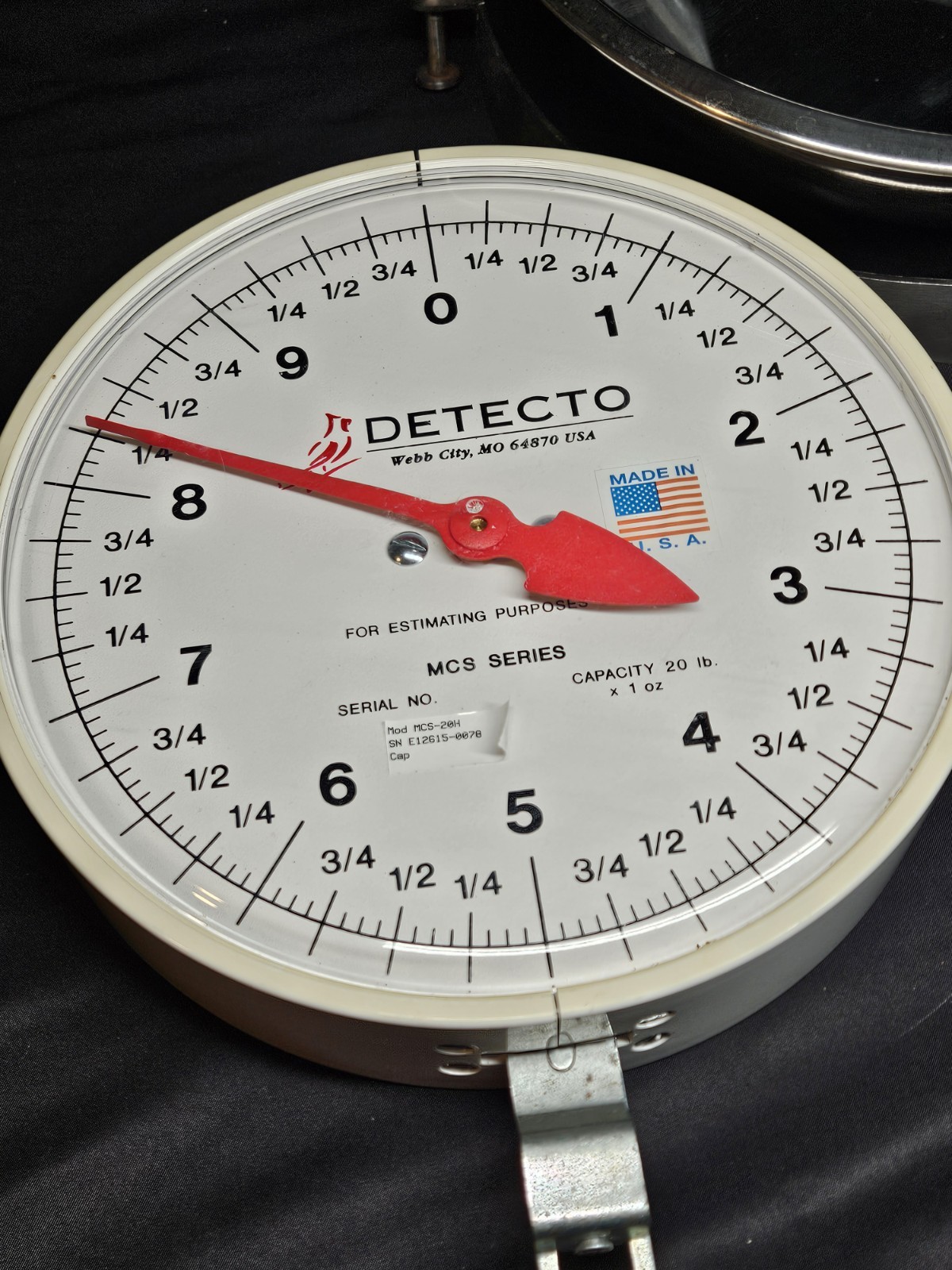 Cardinal Detecto MCS Series Hanging Dial Scale 20 Lb Capacity With Bowl