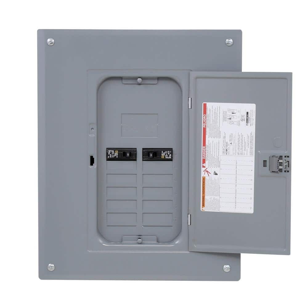 Square-D 125-Amp 12-Space 24-Circuit Indoor Home Main Lug Load Panel Box