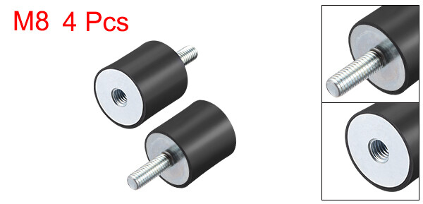 4pcs M8 Rubber Mounts Shock Absorber Anti Vibration Isolators 30mm