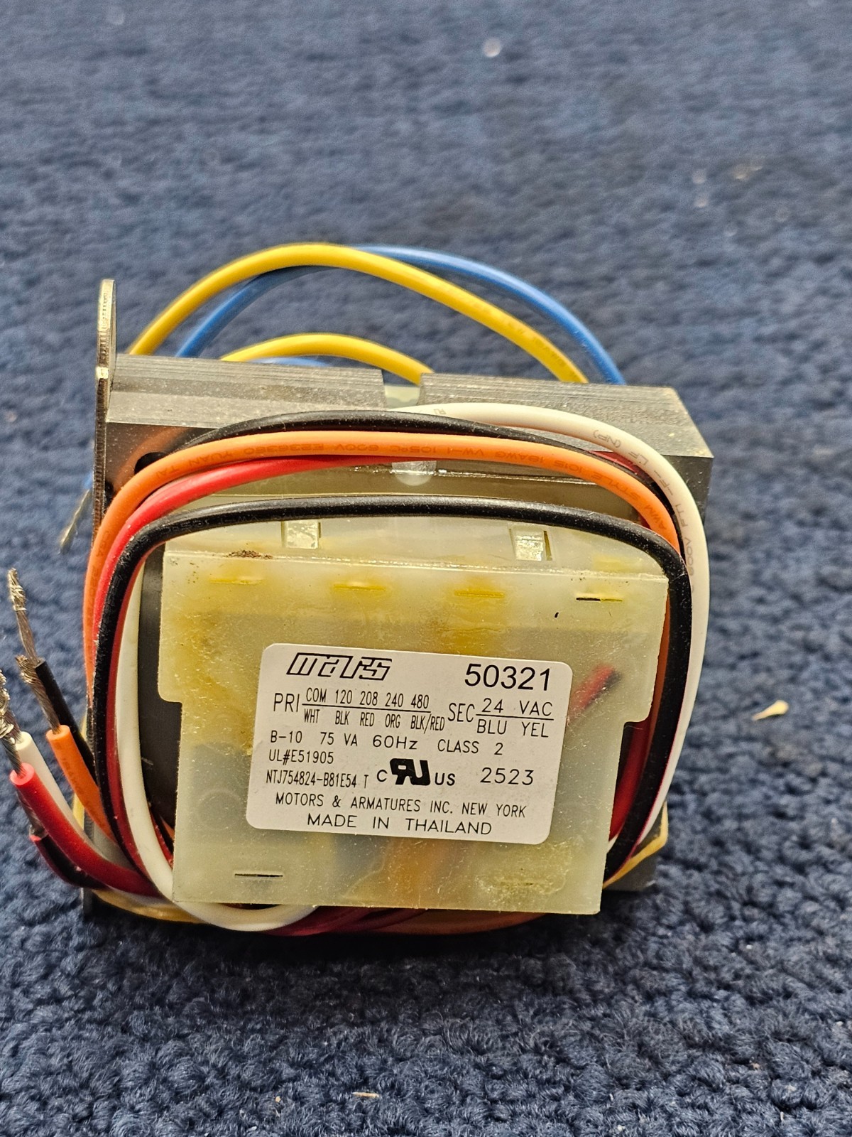 Mars 50321: 75VA Control Transformer NEMA Class II Construction – Foot Mount