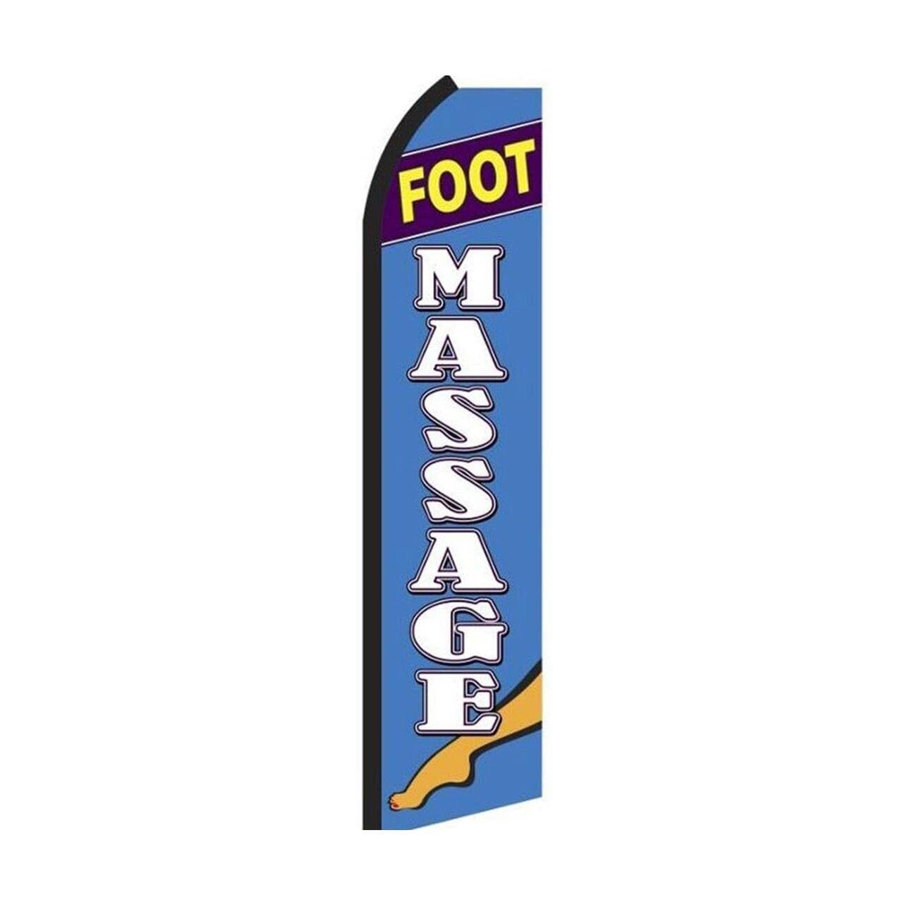Foot Massage Swooper Flutter Feather Flag | 3ft W x 11.5ft Tall