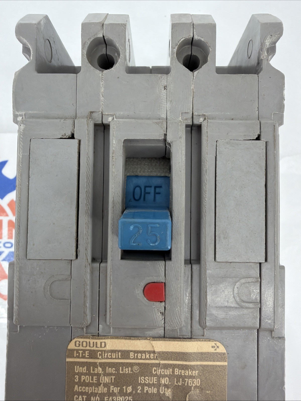 Gould E43B025 Circuit Breaker, 25 Amps, 2 Pole, 480 VAC, 1 Phase