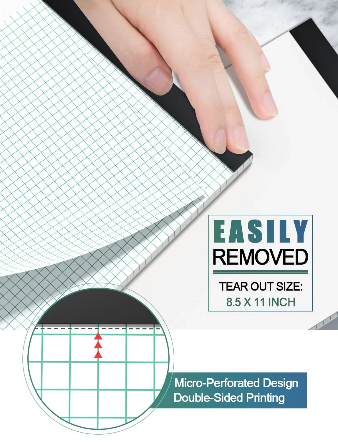 Graph Paper Pads 8.5 x 11, 4×4 Graph Ruled, 6 Pack 1/4 Graph Paper Notebooks