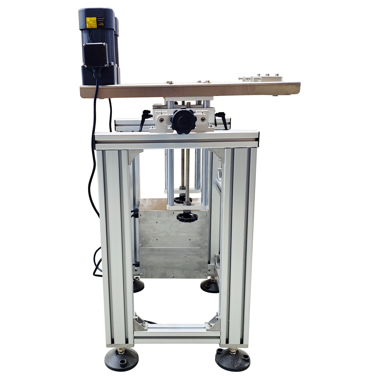 110V 0.39″–6.69″ Bottle Clamping Conveyor Bottomless Gap Transfer Double Motor