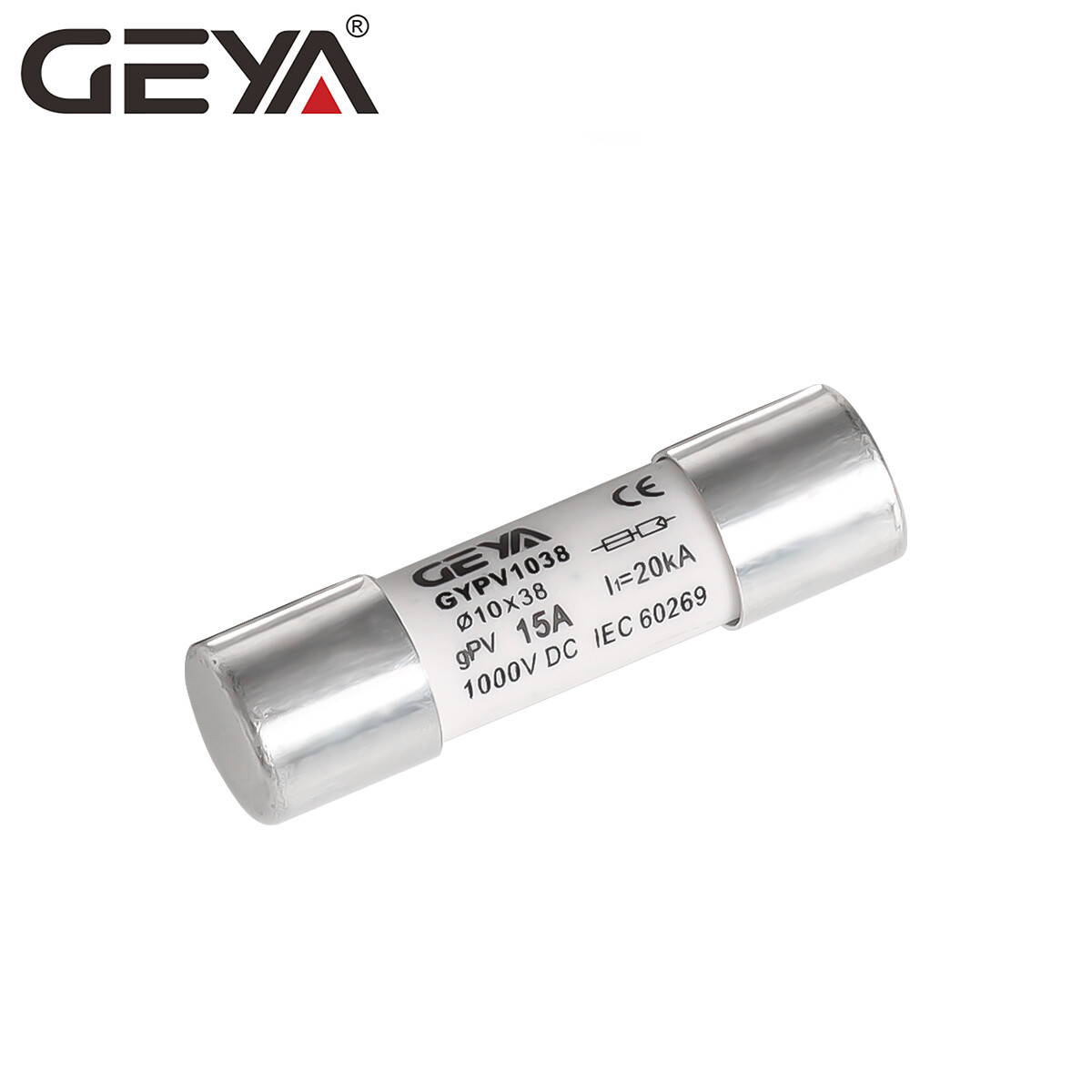 GEYA Solar PV 1/2Pole Fuse & Holder DC Protection 2-30Amp 10*38mm 20kA 1000VDC
