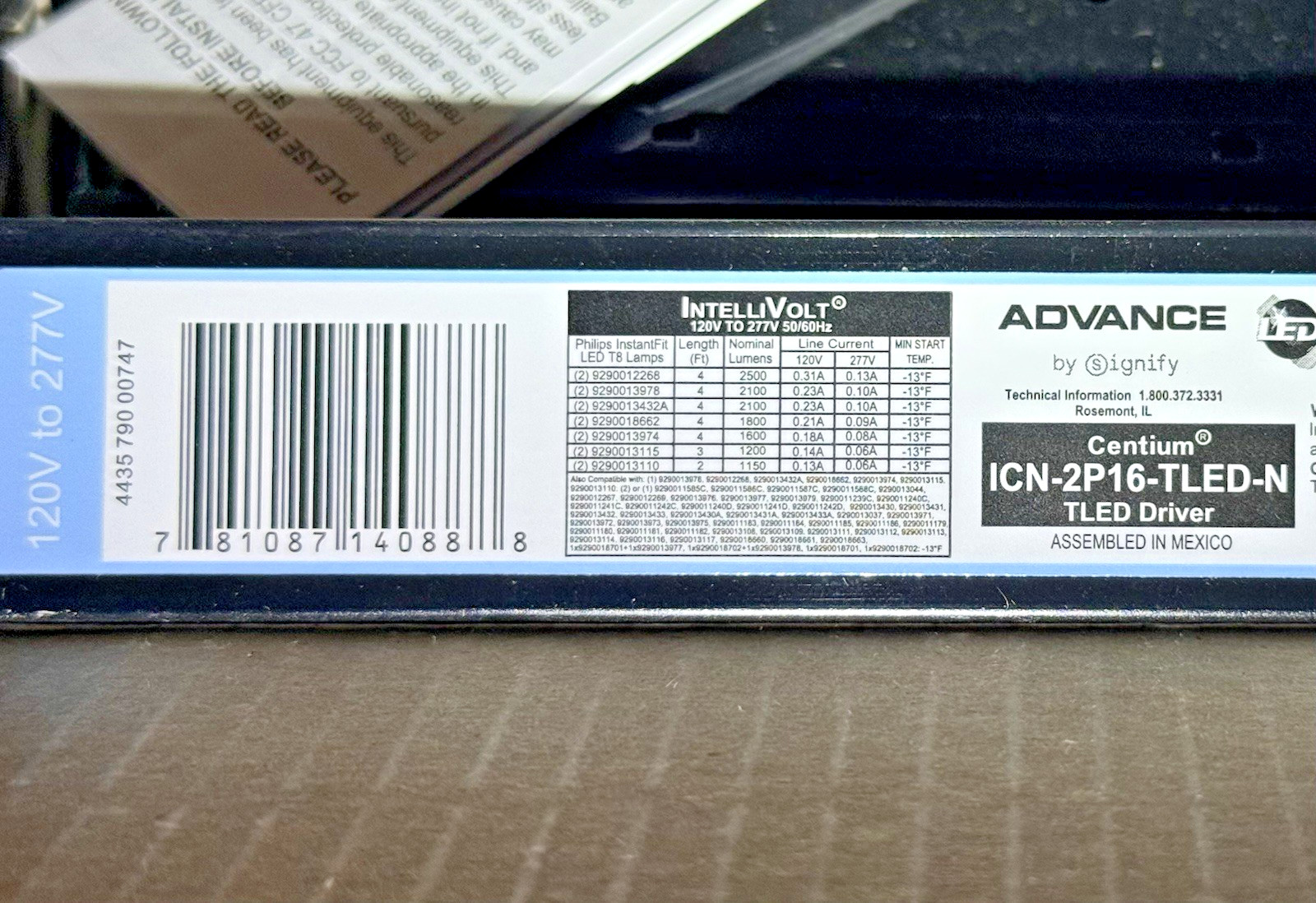 NEW (30-Pack) Advance ICN-2P16-TLED-N T8 LED Driver, 120V to 277V, 2-Lamp