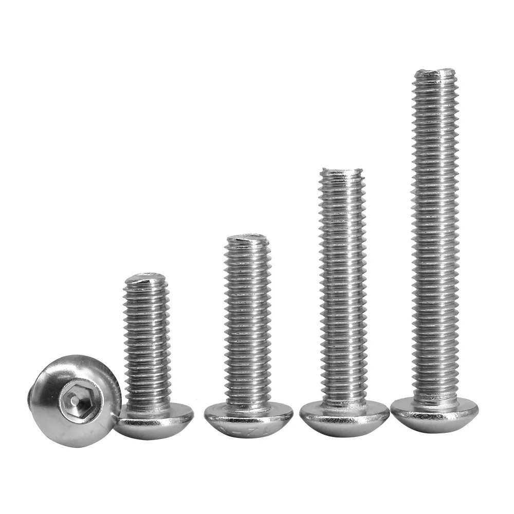 ISO7380 304 Stainless Steel Allen Screws M2-M12 Hex Socket Button Head Bolts