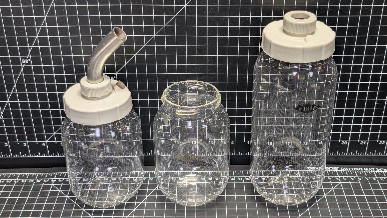 VirTis Freeze Dry Flasks 1200ml 500ml Lyophilizer adapter lid bottle Lyph-Lock