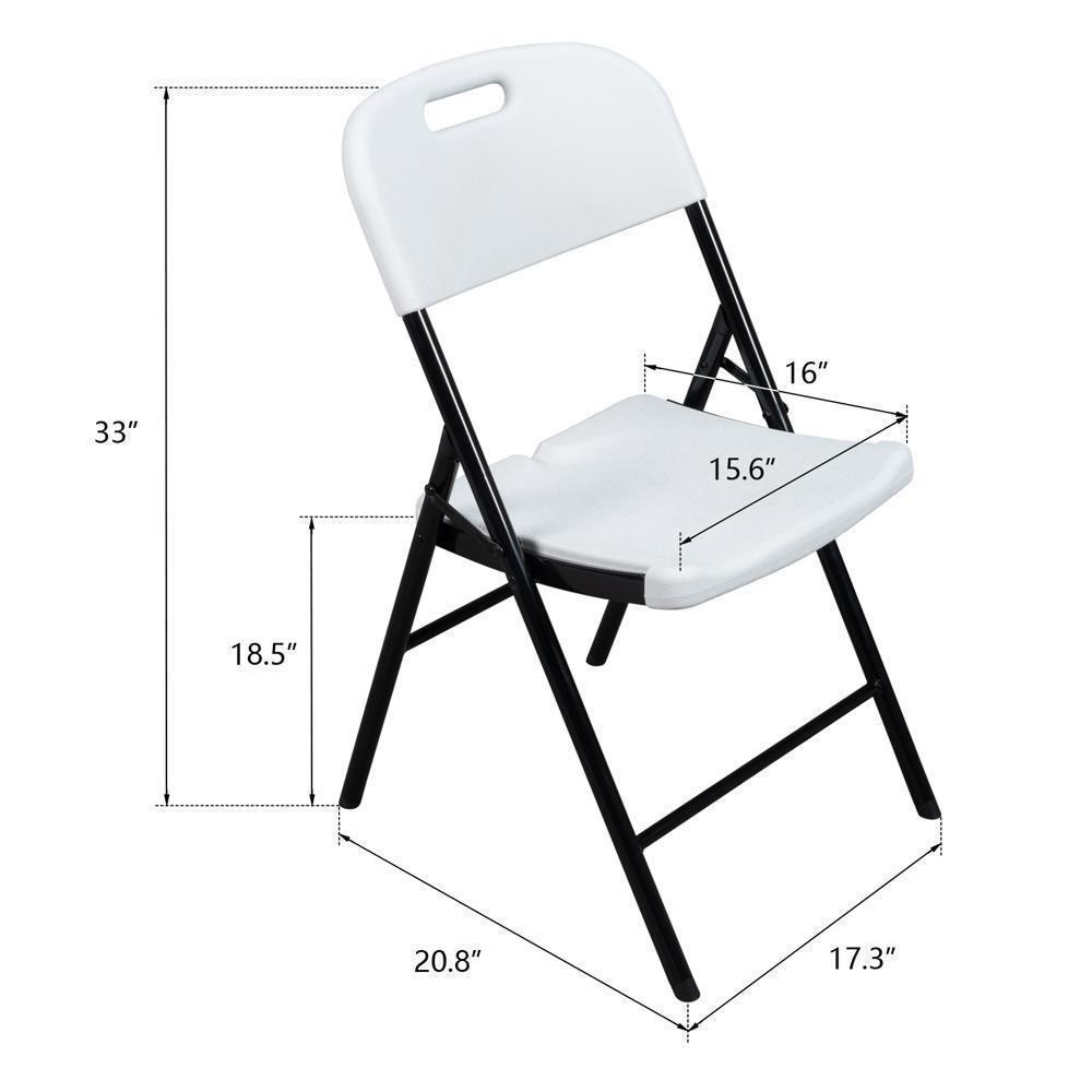 4Pack Folding Plastic Chair for Home Garden Wedding Party 330 LBS Capacity White