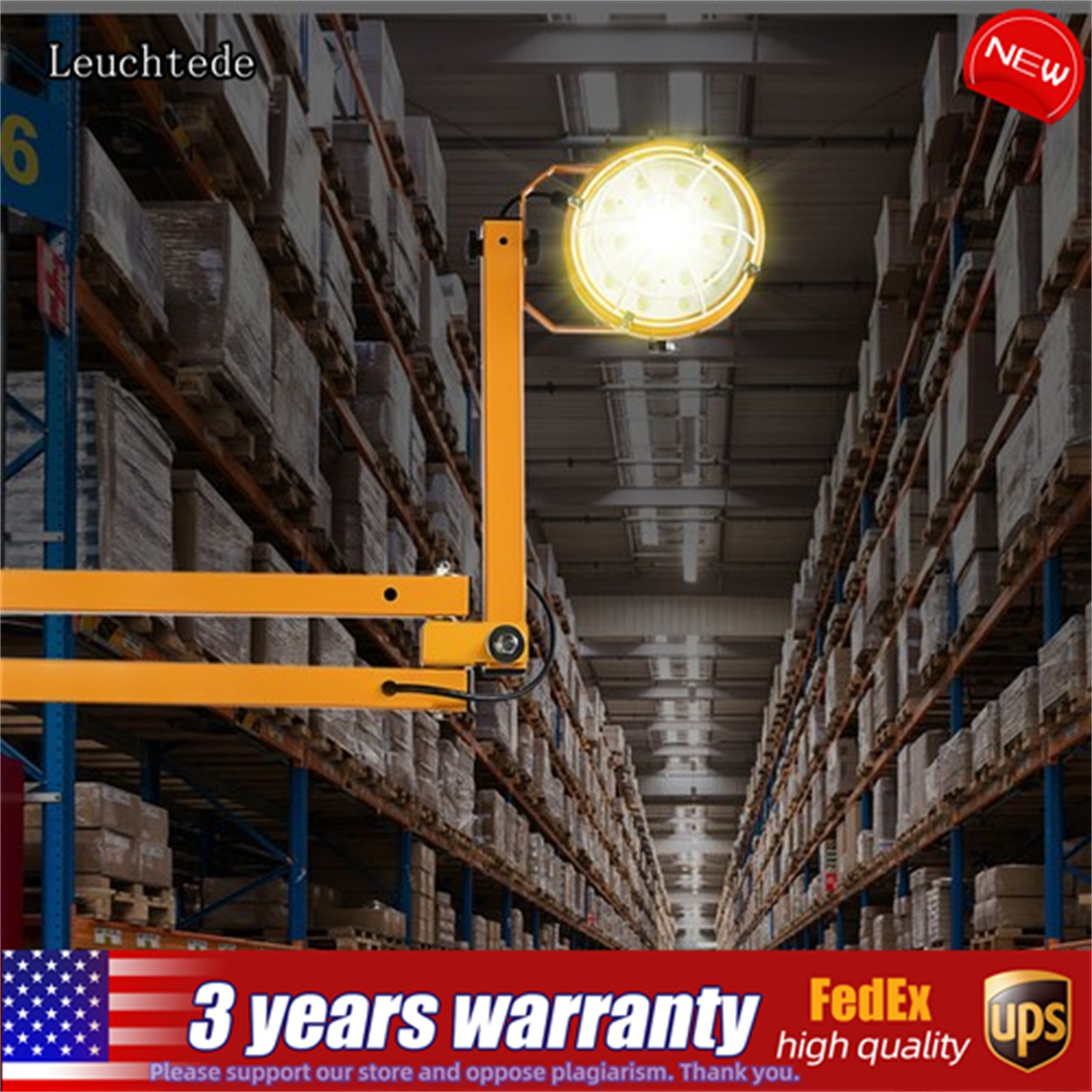 50W Loading Dock Folding LED Lights Swing Arm Lamp For Warehouse Outdoor Work US