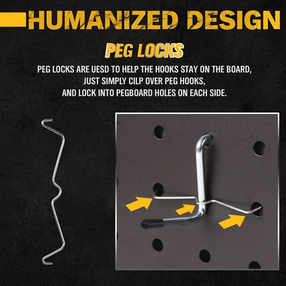260 PCS Peg Board Kit Assortment Accessories Tool Metal Hook Pegboard Organizer