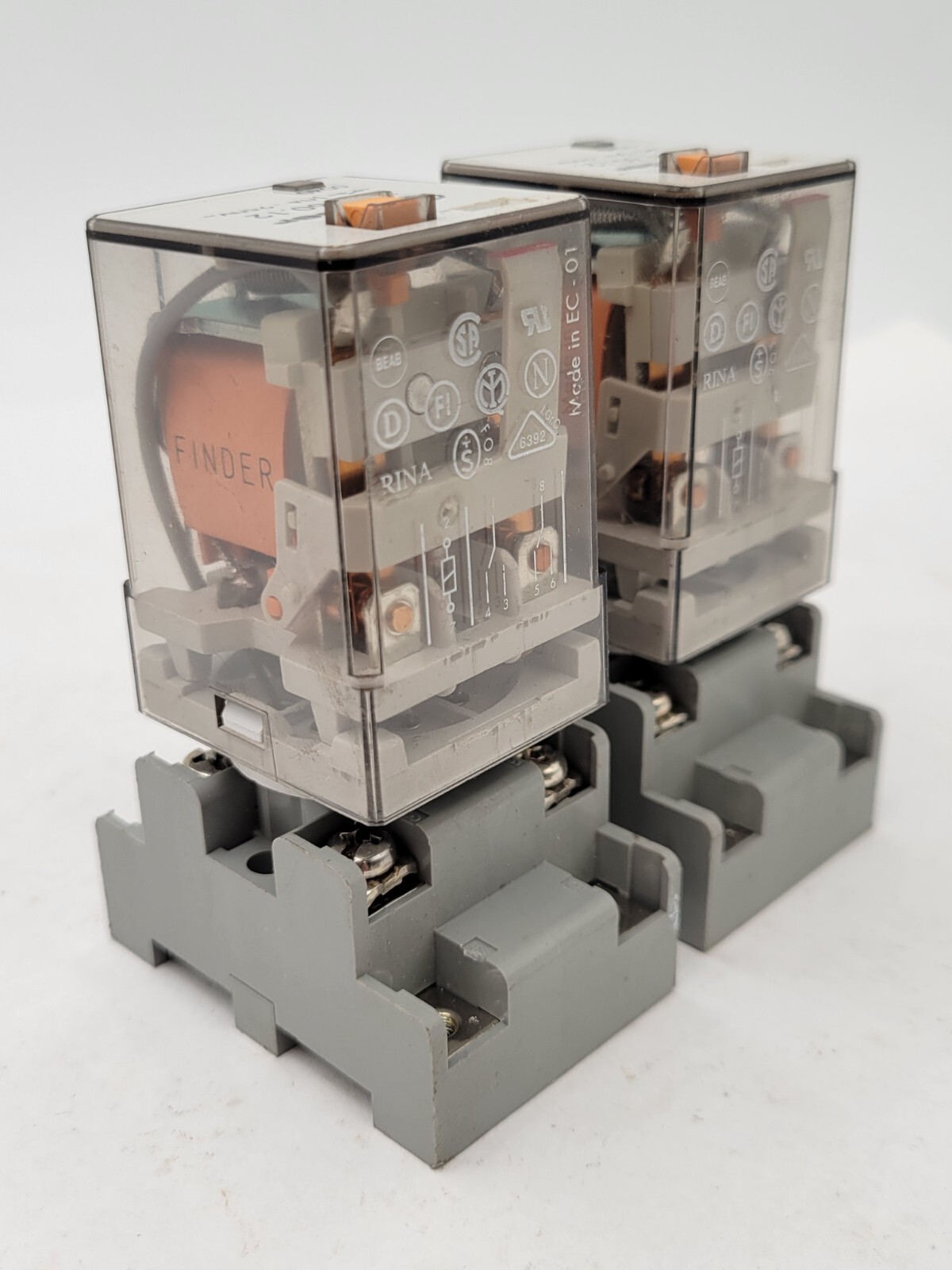 2PC Finder 60.12 General Purpose Relay 10A 250VAC Coil 120V with SR2P-05 Socket