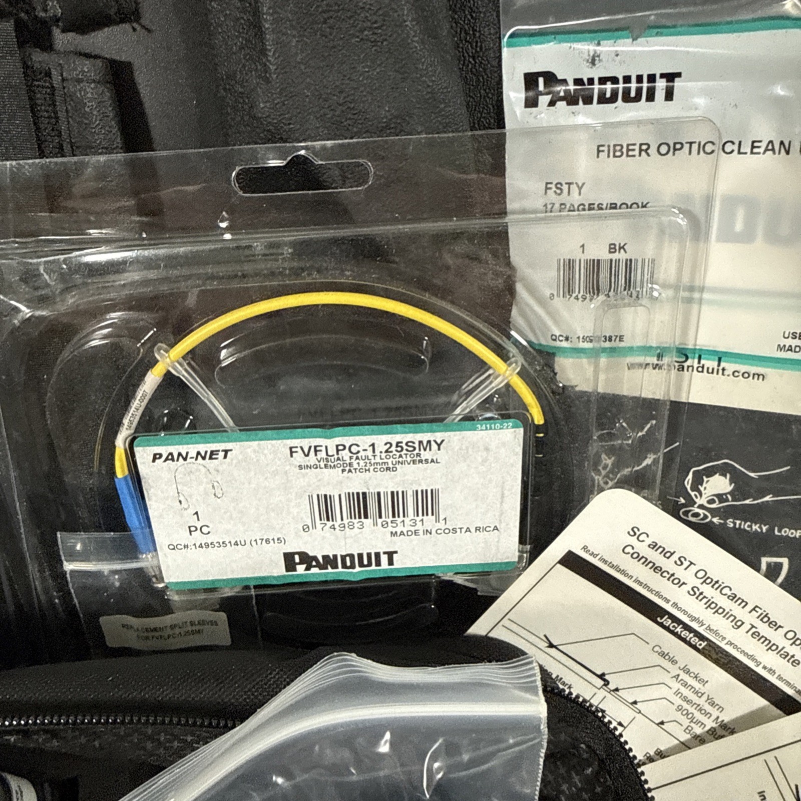 Panduit Opti-Cam Fiber Optic Termination Kit FKITCASE OCTT Black Professional
