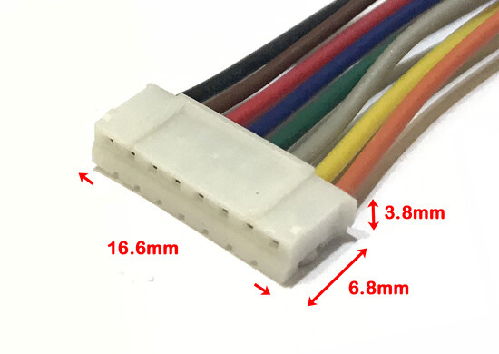 JST-PH 2.0mm 8-Pin double female connector extension reversed 10cm wire PCB x 2