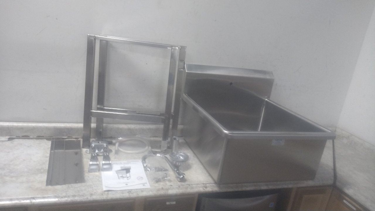 Sani-Lav U24242 24 In Bowl Length/Width 2 GPM Stainless Steel Utility Sink