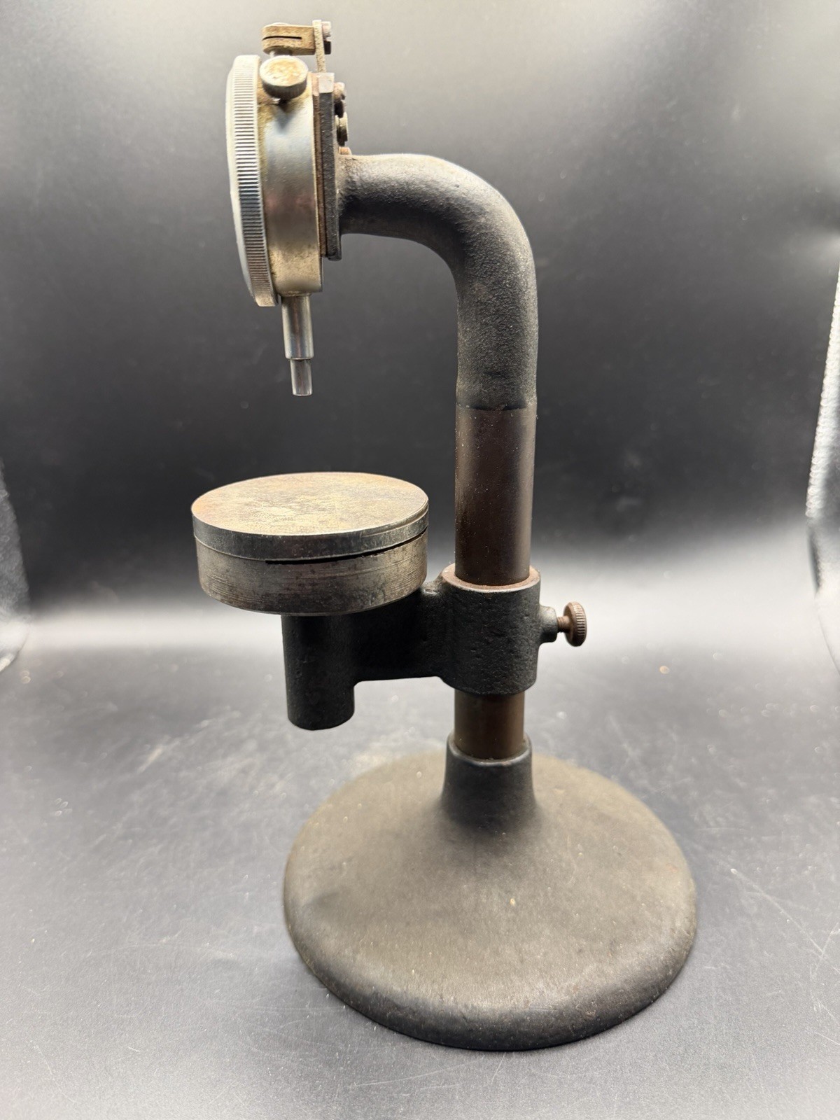 Vintage Antique B.C. Ames No. 1 Upright Gauge Dial Indicator Bench Stand 10″