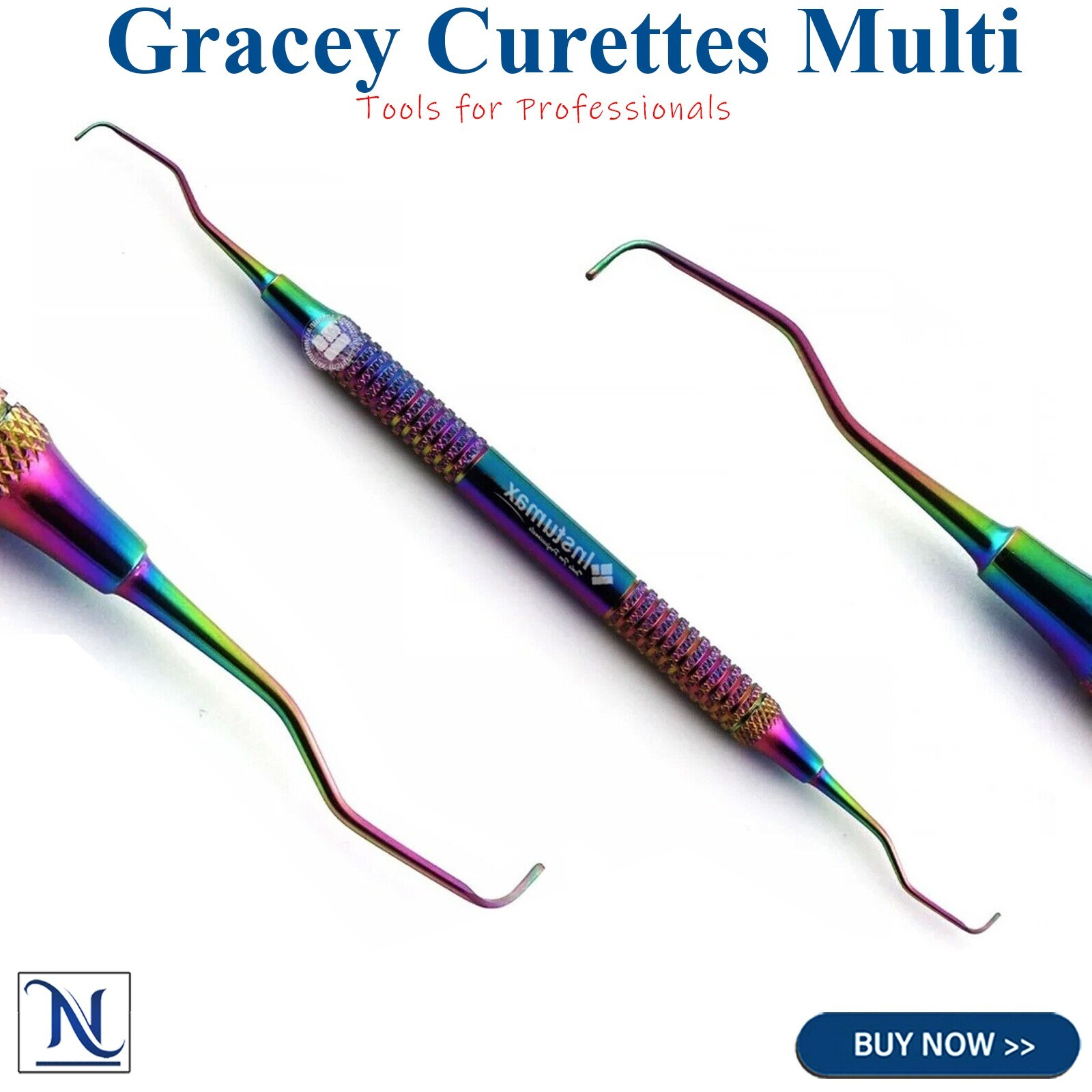 7 Pcs Dental Gracey Curettes Multi Color Periodontal Subgingival Scaling Scalers
