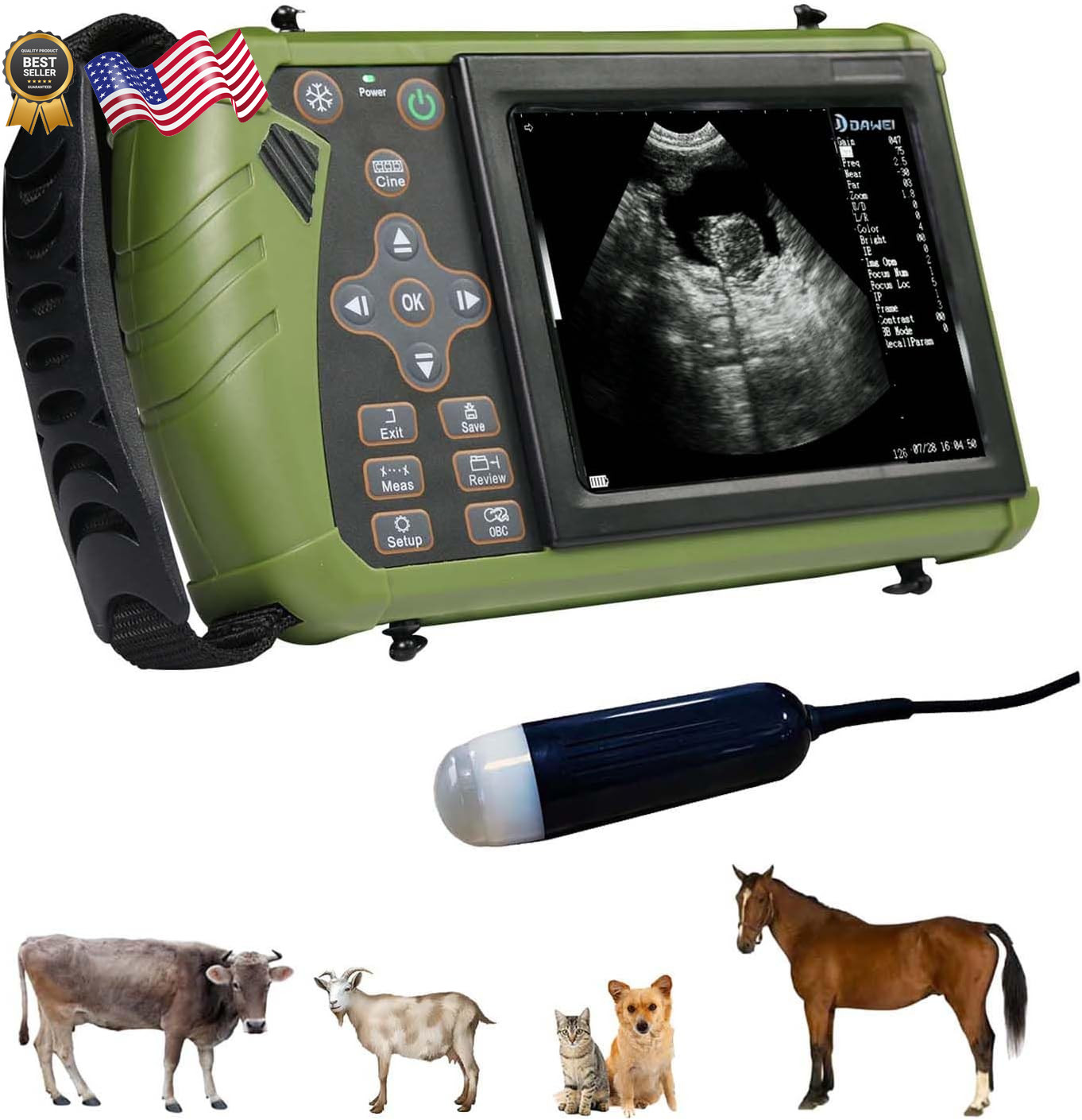 DAWEI Professional Vet Ultrasound Machine Portable Veterinary Handheld Scanner