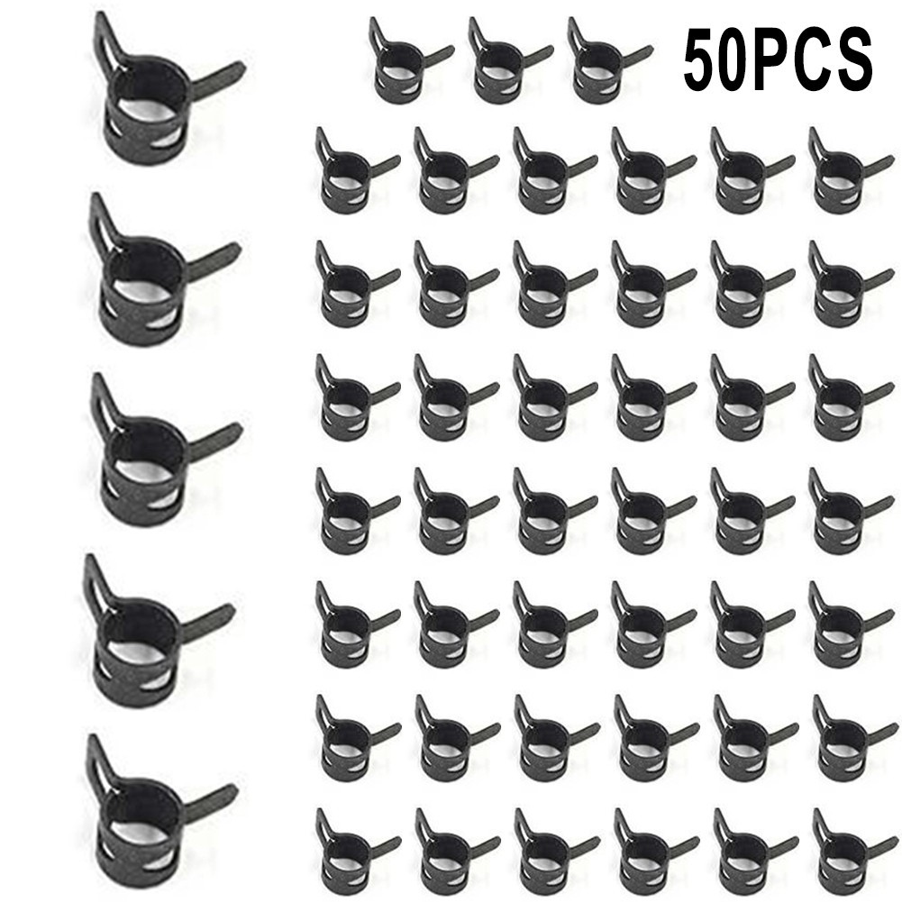 50 Pcs Spring Hose Clips 65 Manganese Steel Accessories Hardware Tools