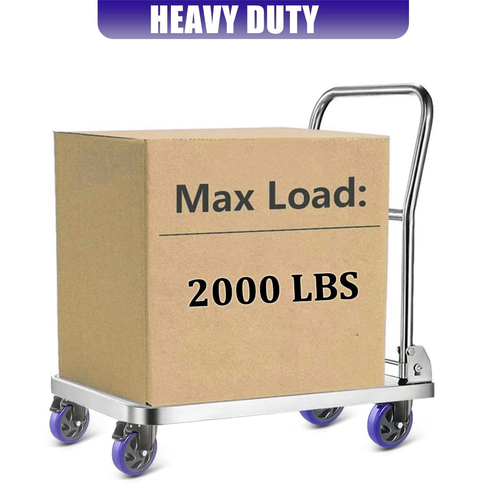 4-Pack 4-Inch Heavy Duty Casters with Brake 2000lbs Swivel Plate Wheels