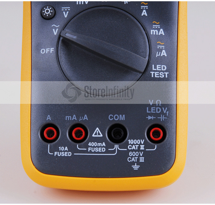 Fluke 18B+ AC/DC Voltage Current Digital Multimeter Auto/Manual Range LED Test