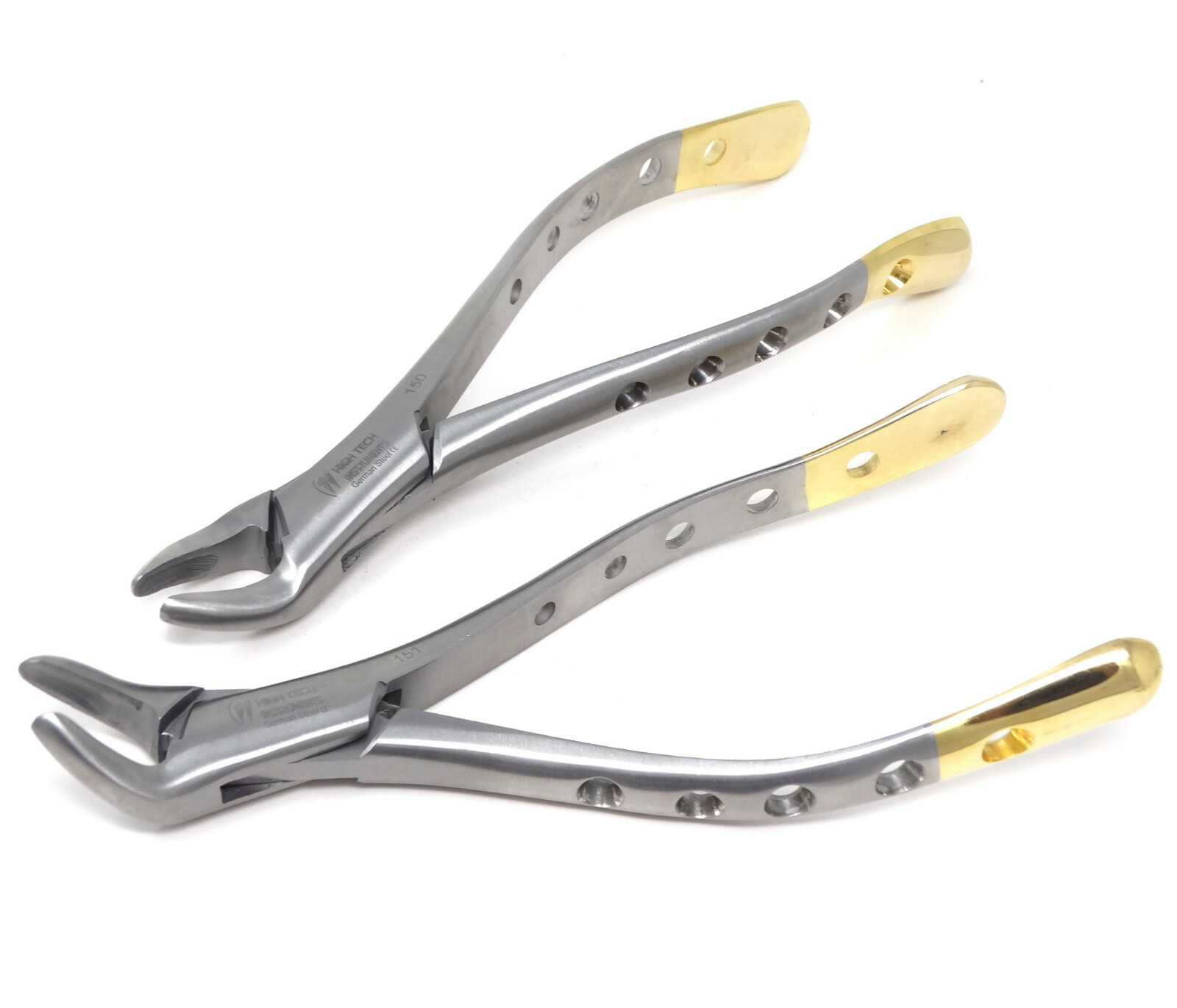 2 Pcs Dental Extraction Forceps 150 & 151 Upper Lower Molars Incisors Instrument