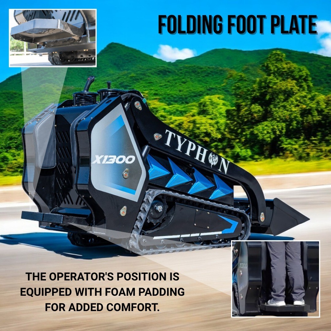 3040lbs TYPHON STOMP X1300 25HP Kubota D1105 EPA Diesel Mini Skid Steer Loader