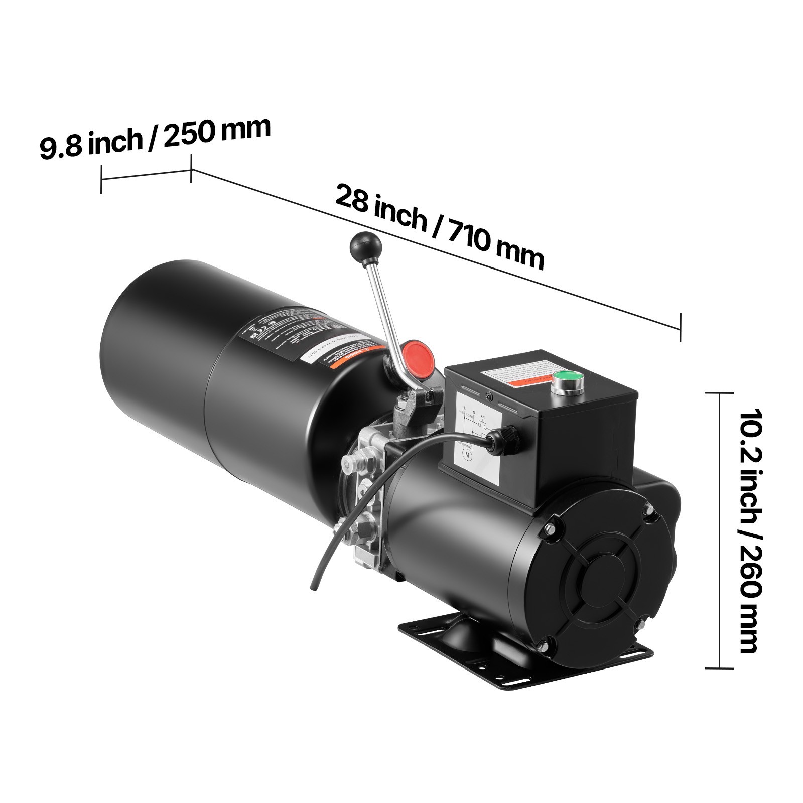 Uimoso 2.5 Gal/10 Qt Car Lift Hydraulic Power Unit Pack 220V AC Post Lift Pum